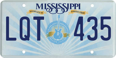 MS license plate LQT435