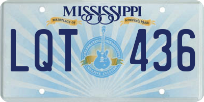 MS license plate LQT436
