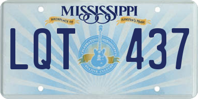 MS license plate LQT437
