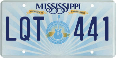 MS license plate LQT441