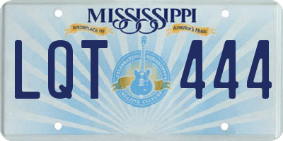 MS license plate LQT444