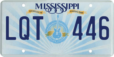 MS license plate LQT446