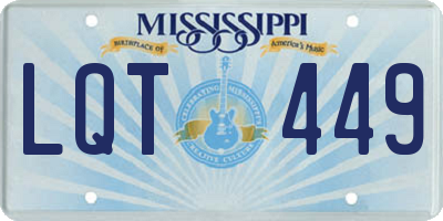 MS license plate LQT449