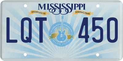 MS license plate LQT450