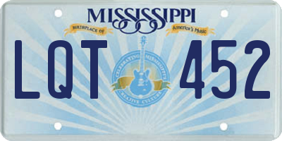 MS license plate LQT452