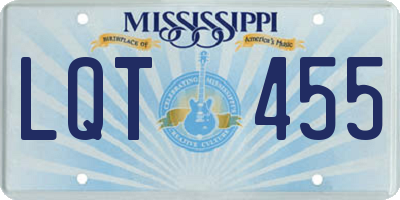MS license plate LQT455