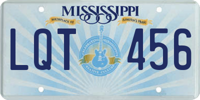 MS license plate LQT456