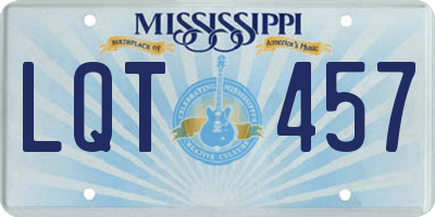 MS license plate LQT457