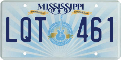 MS license plate LQT461