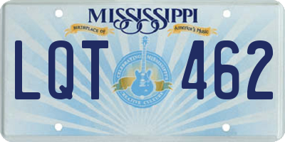 MS license plate LQT462