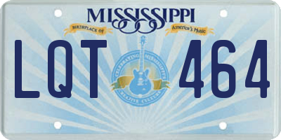 MS license plate LQT464