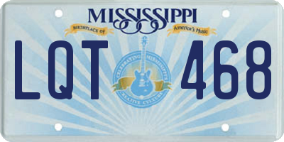 MS license plate LQT468