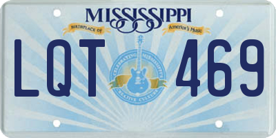 MS license plate LQT469