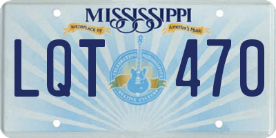 MS license plate LQT470