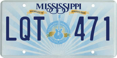 MS license plate LQT471