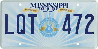 MS license plate LQT472