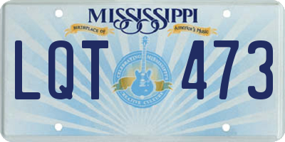MS license plate LQT473