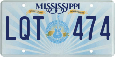MS license plate LQT474