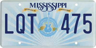 MS license plate LQT475