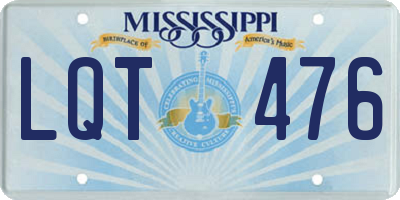 MS license plate LQT476