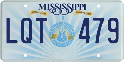 MS license plate LQT479