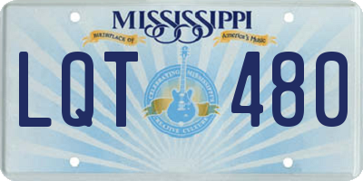 MS license plate LQT480