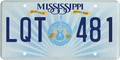 MS license plate LQT481