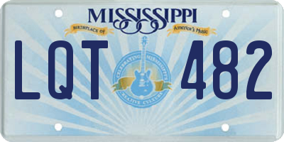 MS license plate LQT482