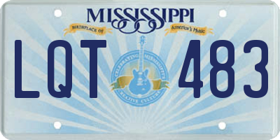 MS license plate LQT483