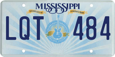 MS license plate LQT484