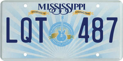 MS license plate LQT487