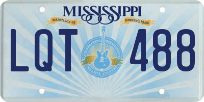 MS license plate LQT488