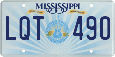 MS license plate LQT490