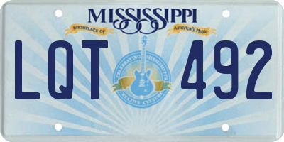 MS license plate LQT492
