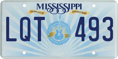 MS license plate LQT493