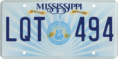 MS license plate LQT494
