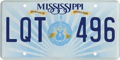 MS license plate LQT496