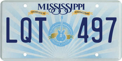 MS license plate LQT497