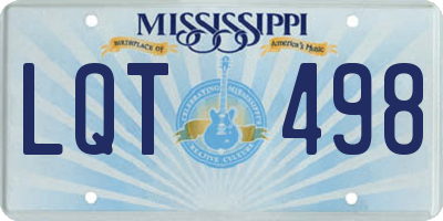 MS license plate LQT498