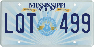 MS license plate LQT499