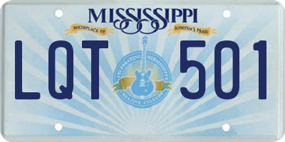 MS license plate LQT501