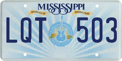 MS license plate LQT503