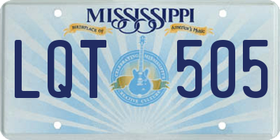 MS license plate LQT505