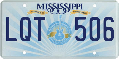 MS license plate LQT506