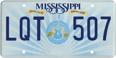 MS license plate LQT507