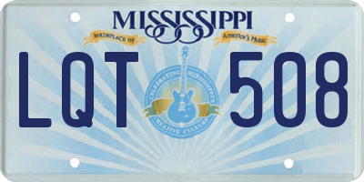 MS license plate LQT508