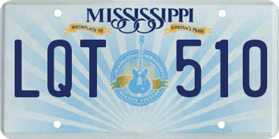 MS license plate LQT510