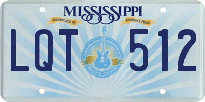 MS license plate LQT512