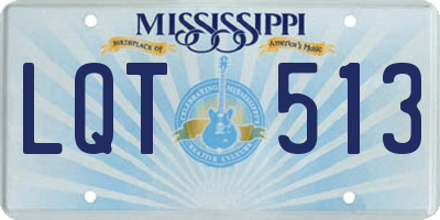 MS license plate LQT513