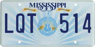 MS license plate LQT514